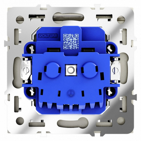 Розетка встраиваемая VOLTUM S70 с заземлением, защитными шторками и крышкой 16А, (шелк)
