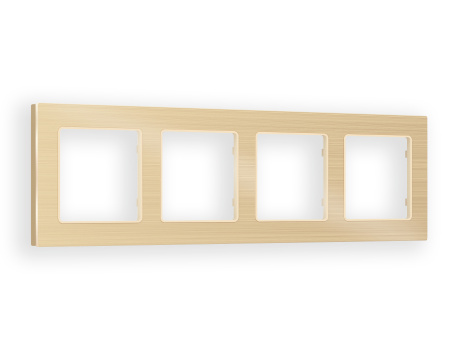 Рамка ALFA Platos (Шампань Металл шлифованный) 4-ая AF550304