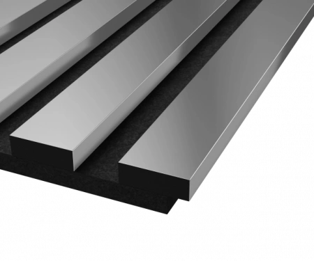 Комплект акуст.панелей, черный войлок, 1200х300х19мм, рейки ЭКОПОЛИМЕР, хром/2шт