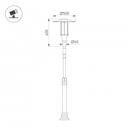 Светильник OXOR-SHADL-С-500x600-50W Day4000 (BK-AL, 120 deg, 230V) IP65 AL (Arlight, -)