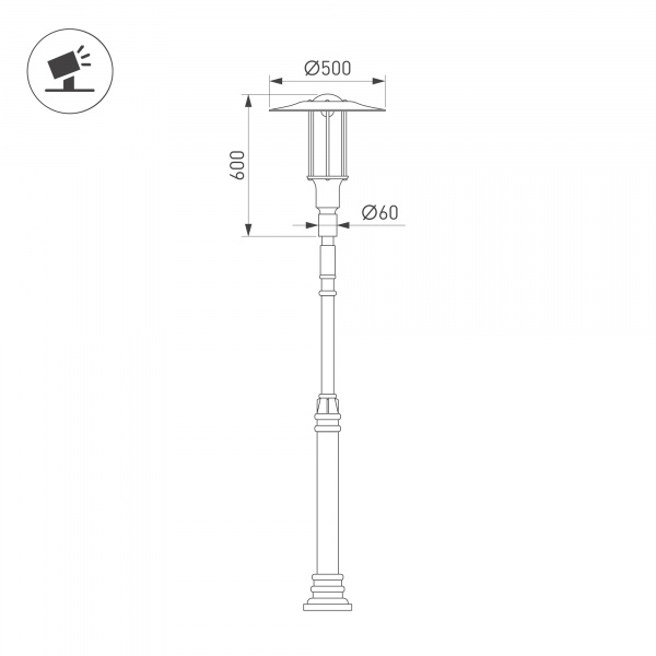 Светильник OXOR-SHADL-C-500x600-35W Day4000 (BK-ST, 120 deg, 230V) IP65 (Arlight, -)