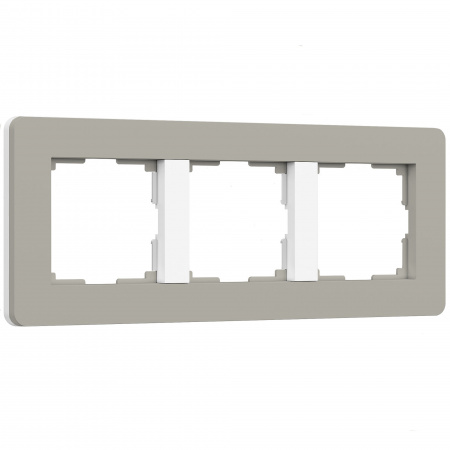 Рамка из поликарбоната на 3 поста Split дымчатый/белый, soft-touch W0033067