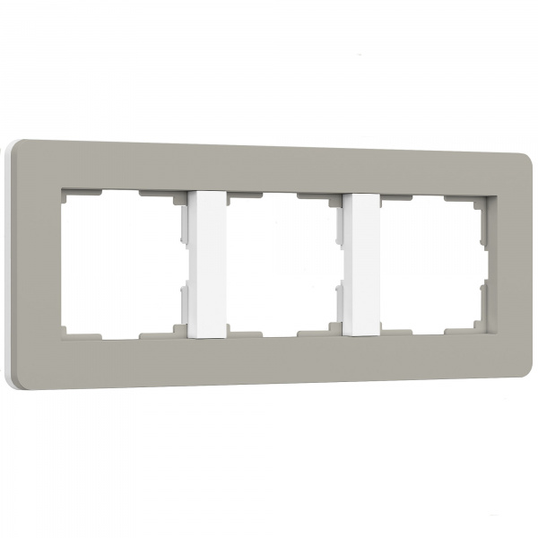 Рамка из поликарбоната на 3 поста Split дымчатый/белый, soft-touch W0033067