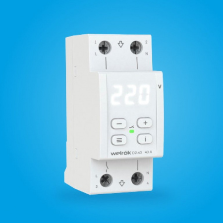 Welrok D2-40 реле напряжения 40 А (max 50 A) 8 800 ВА, 3х клеммные