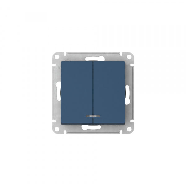 Systeme Electric AtlasDesign Аквамарин Выключатель 2-клавишный с подсвет.,сх.5а, 10АХ,мех., быстрозажим. клем.