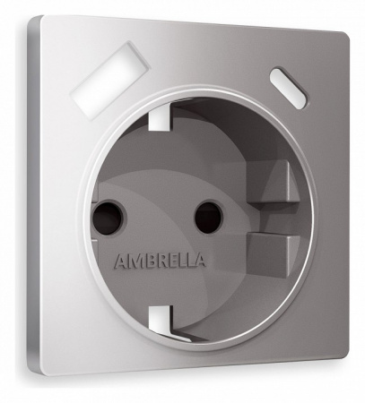 Лицевая панель ALFA (Сталь матовый) для электрической розетки с заземлением со шторками 2USB A+C QUANT AP5100