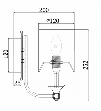 Настенный светильник (бра) H004WL-01BG Maytoni Vittoria