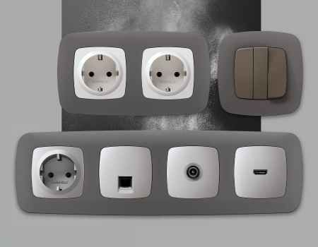 Рамка OMEGA Ecta (Антрацит серый) 1-ая OF140651