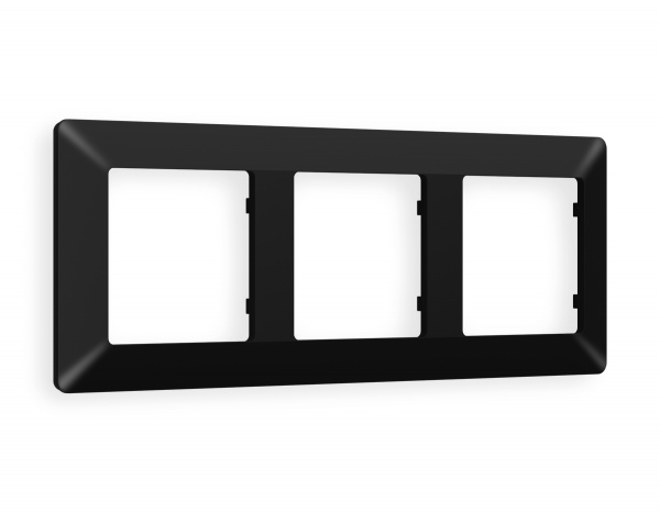 Рамка ALFA Line (Черный матовый) 3-ая AF110703