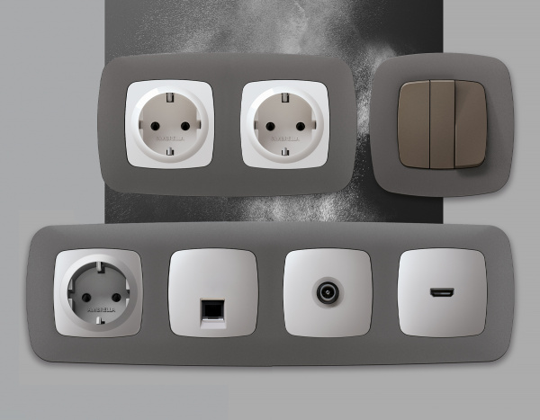 Рамка OMEGA Ecta (Антрацит серый) 5-ая OF140655