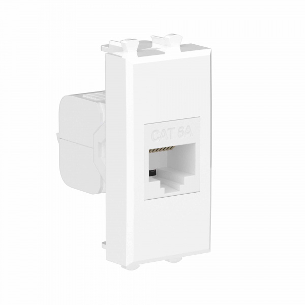 DKC Avanti Компьютерная розетка RJ-45 без шторки модульная , кат.6А, Белое облако, 1 модуль