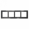 Рамка стеклянная VOLTUM S70 на 4 поста, (графит, стекло)