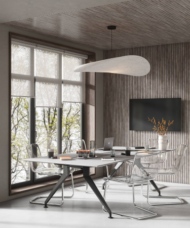 Акустическая панель, черный войлок, 600х600х19мм, рейки МДФ дуб дымчатый