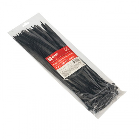 EKF Basic Хомут нейлоновый черный (4,8х300) (100шт.)