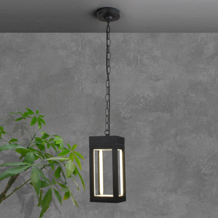 Уличный подвесной светодиодный светильник Frame LED IP54 1528 TECHNO LED черный Elektrostandard Frame a051857