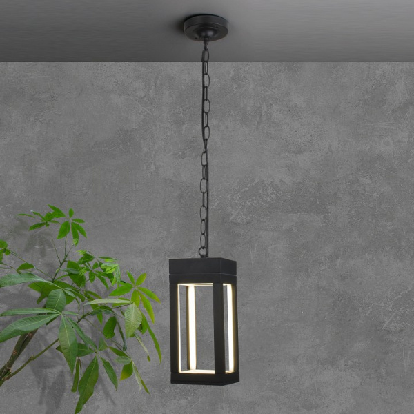 Уличный подвесной светодиодный светильник Frame LED IP54 1528 TECHNO LED черный Elektrostandard Frame a051857