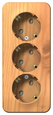 SE Blanca наруж Ясень Розетка 3-ая с/з без шторок 16А, 250В, изолир. пластина