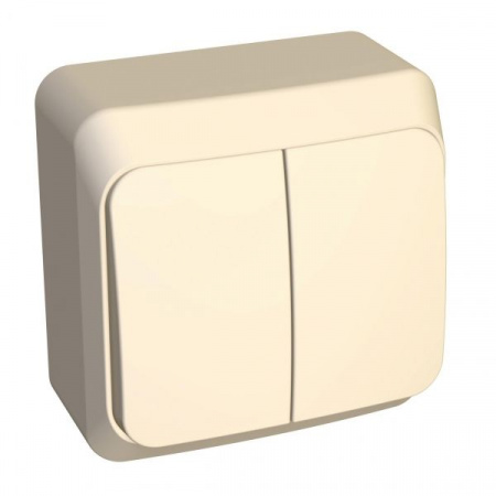 SE Этюд наруж Крем Выключатель 2-клавишный с подсветкой