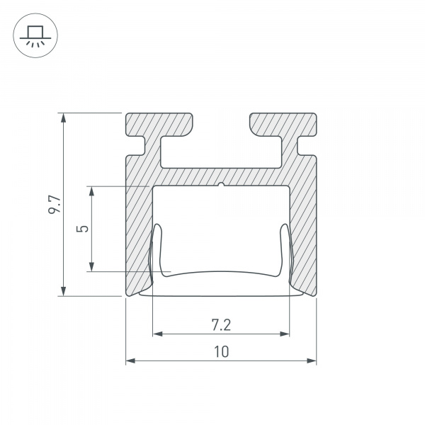 Профиль Arlight Pik-1010-2000 Anod 029089