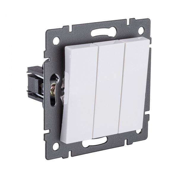 Выключатель 3-клавишный 10А/250В, белый Kollinger REA-S-012WH для Aspekt, Eleganz, Reflex