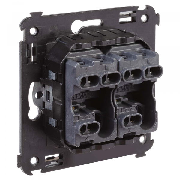 DKC Avanti Черный квадрат Переключатель двухклавишный