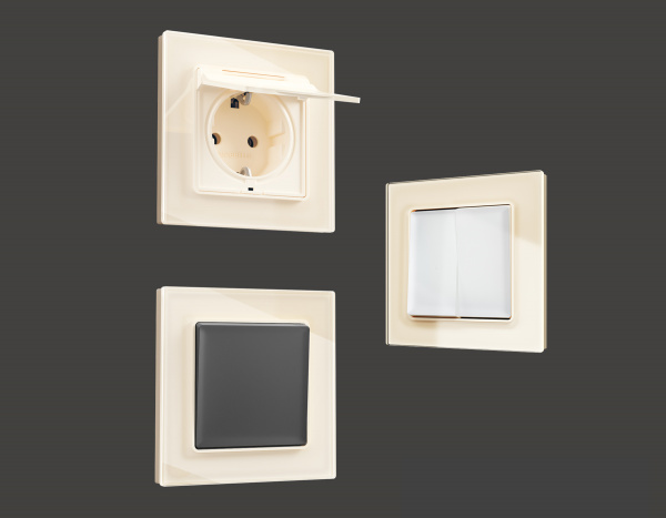 Рамка ALFA Platos (Бежевый Стекло органическое) 3-ая AF330303