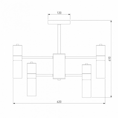 Потолочная люстра в стиле лофт 70125/6 черный Eurosvet Tesoro