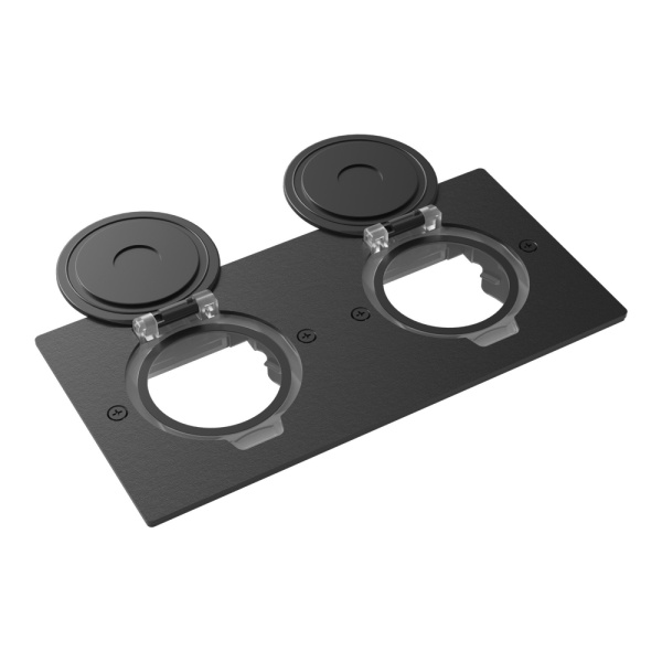 Лючок Surface 4 мод. (2 мод. 45х45 мм.), круглая крышка, антрацит, IP44