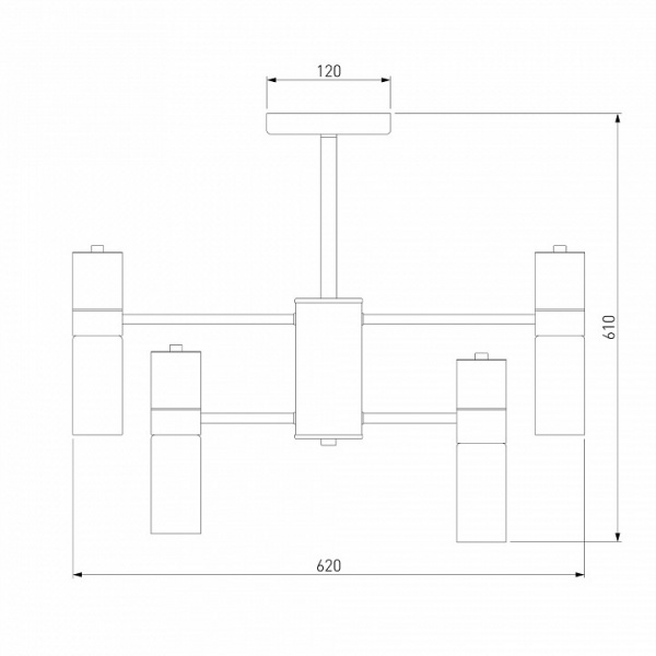 Потолочная люстра в стиле лофт 70125/6 черный Eurosvet Tesoro