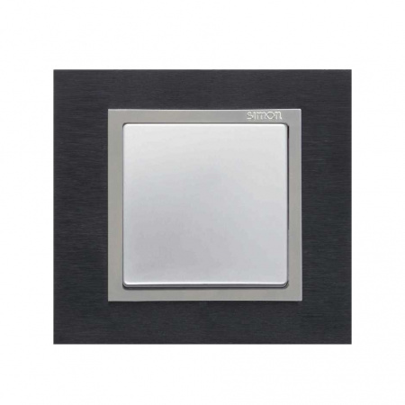 Simon 82 Nature Сталь матовая чёрная/Алюминий/Металл Рамка 4-ая
