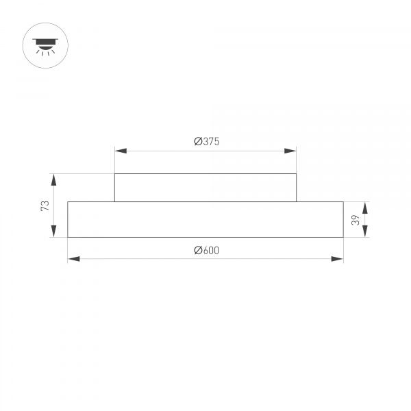 Arlight Светильник SP-ESTELY-R600-50W Warm3300-MIX (BK, 80 deg, 230V, TRIAC) (IP20 Металл, 5 лет)