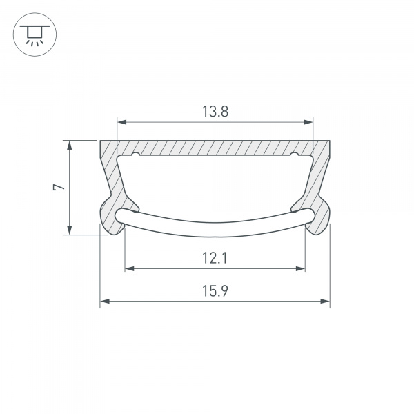 Профиль Arlight TM-2000 (CT) ANOD 017796