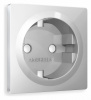 Лицевая панель ALFA (Серебро глянец) для электрической розетки с заземлением QUANT AP4060
