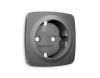 Лицевая панель OMEGA (Антрацит серый) для электрической розетки с заземлением QUANT OP6560