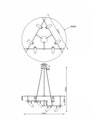 Подвесная люстра Maytoni Technical Rami MOD128PL-12GB