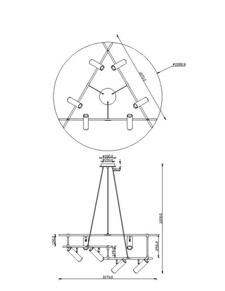 Подвесная люстра Maytoni Technical Rami MOD128PL-12WB