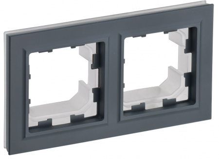 IEK BRITE Рамка 2-мест. IP44 РУ-2-БрГ-44 граф.