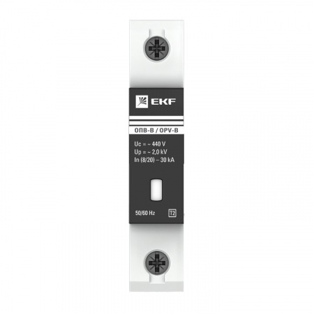 EKF PROxima Ограничитель импульсных напряжений ОПВ-B/1P In 30кА 400В с сигн.