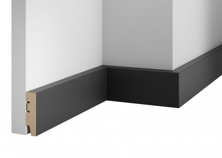 Плинтус WP80 экошпон, черный, 80х22х2400мм, МДФ