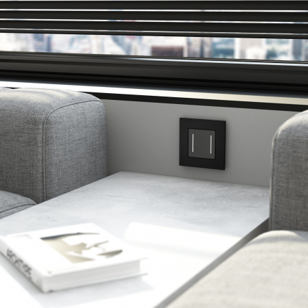 Рамка из металла на 1 пост АluMax черный алюминий W0013508