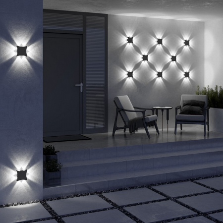 Уличный настенный светодиодный светильник 1631 TECHNO LED чёрный 1631 TECHNO LED чёрный Elektrostandard Twinky a051823