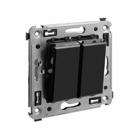 DKC Avanti Черный квадрат Инвертор двухклавишный