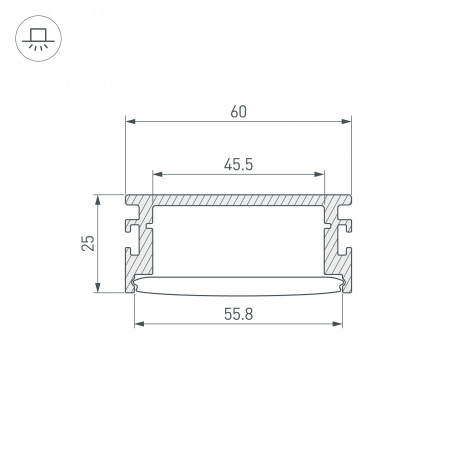 Профиль FLOOR60-H26-3000 ANOD BLACK (Arlight, Алюминий)