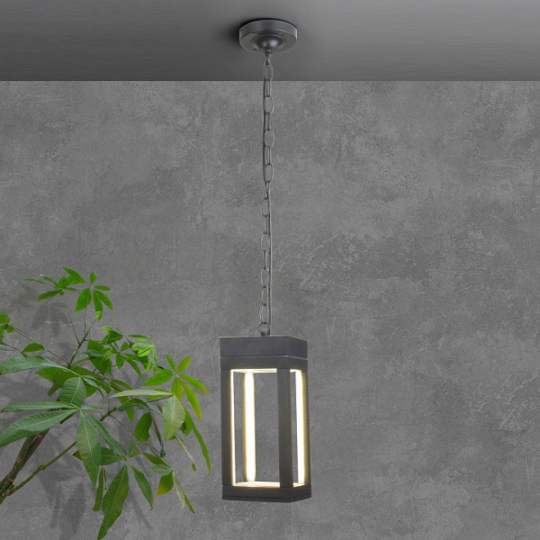 Уличный подвесной светодиодный светильник Frame LED IP54 1528 TECHNO LED серый Elektrostandard Frame a051858