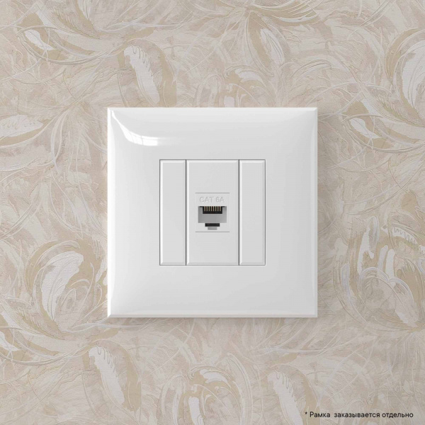 DKC Avanti Компьютерная розетка RJ-45 без шторки в стену, кат.6А одинарная, Белое облако