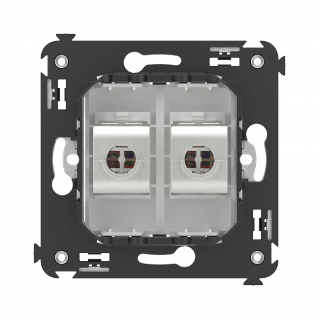 DKC Avanti Компьютерная розетка RJ-45 без шторки в стену, кат.5e двойная экранированная, Белое облако