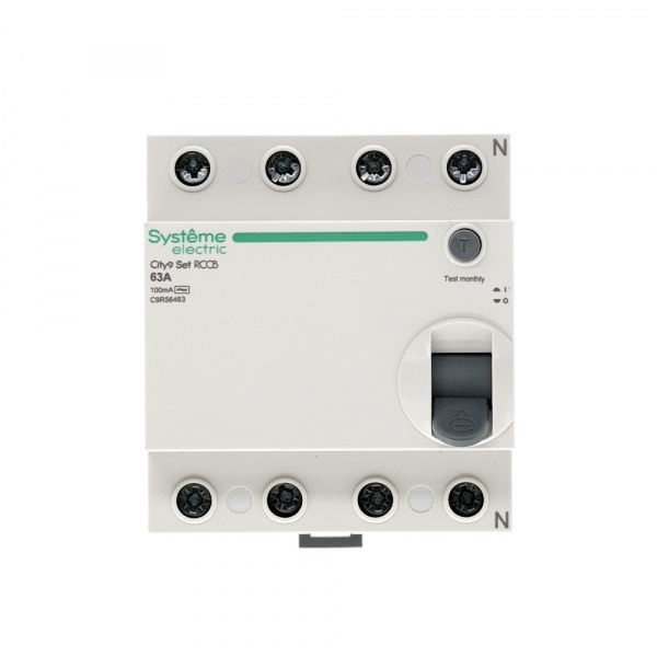 SE City9 Set Выключатель дифференциального тока (ВДТ) 63А 4P 100мА Тип-AC 400В