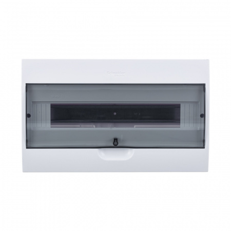 SE EASY 9 Корпус навесной с прозрачной дверью 1ряд/18мод, IP40, IK07, 63А, 2 клеммы