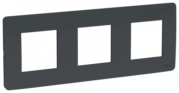 SE Unica Studio Антрацит Рамка 3-ная