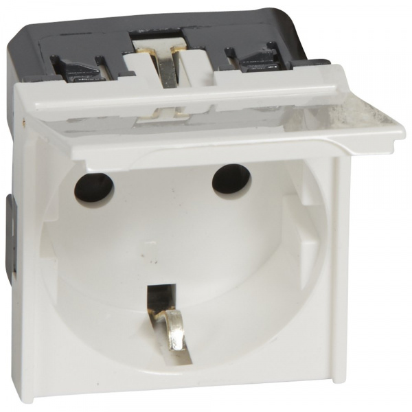 Legrand Mosaic Розетка 2К+З с автоматическими клеммами 2 мод антибактериальная